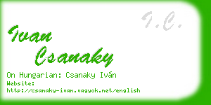 ivan csanaky business card